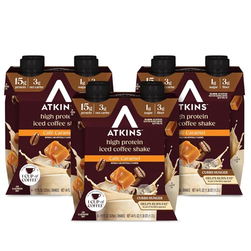 Vista 12 de Atkins Café au Lait - Batido de proteínas con sabor a café helado, batido alto en proteínas, bajo en azúcar, bajo en carbohidratos y bajo en azúcar