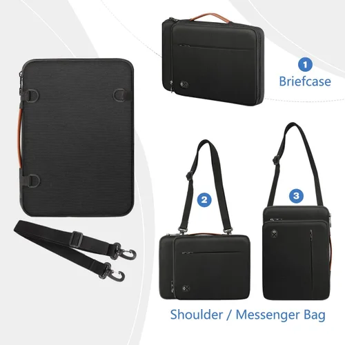 Vista 6 de Fintie 12.9-13 pulgadas Tablet Laptop Sleeve Case, Maletín Bolsa de hombro Compatible con MacBook Pro, MacBook Air, MacBook Neo, iPad Pro/Air