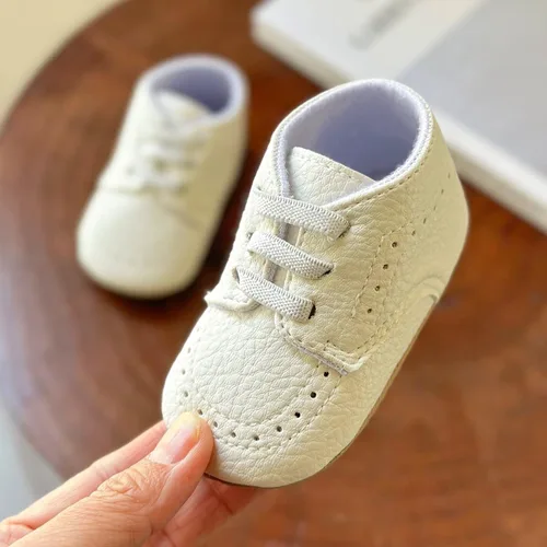 Vista 7 de Zapatos para bebé niño y niña, uniformes de boda, zapatos de vestir Oxford, zapatos de suela antideslizante, mocasines planos para niños pequeños