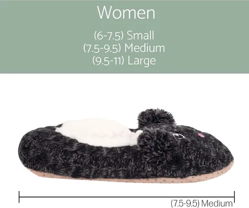 Vista 5 de Elanze Designs Pantuflas suaves antideslizantes con forro de felpa para interior para mujer Negro