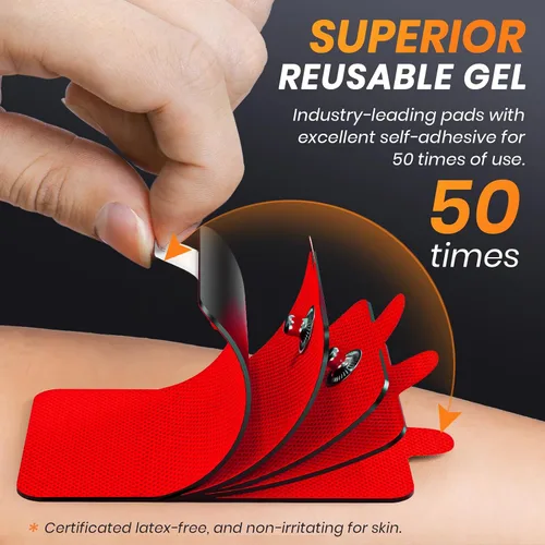 Vista 7 de AVCOO Estimulador muscular de unidad TENS de doble canal, máquina EMS TENS 3 en 1 con 24 modos y 40 niveles, masajeador EMS recargable para alivio