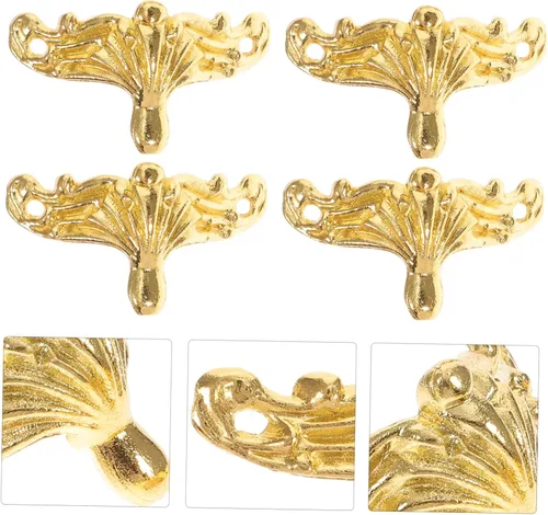 Vista 4 de OSALADI Patas decorativas de madera para cajas de 25 piezas, joyero, guardias de esquina para muebles, pies de envoltura de joyas, accesorios