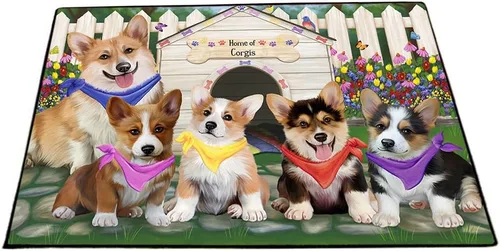 Vista 13 de Doggie of the Day Corgi Dogs Floor Mat - 4th of July Independence Day - Best Dog Doormat - Protector Decor - Unique Portrait Art - Premium Quality