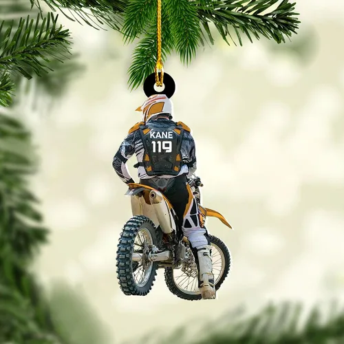Vista 5 de Adornos de Bici de la Suciedad Adornos de Carrera en Pista de Motocross Adorno Navideño de Ciclismo Adorno Navideño de Bicicleta para Amantes