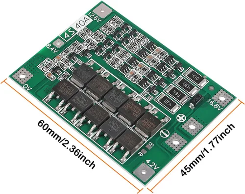 Vista 3 de 4 unids 4S 40A batería de litio de iones de litio 18650 cargador PCB BMS placa de protección con equilibrio para motor de taladro 14.8 V 16.8 V