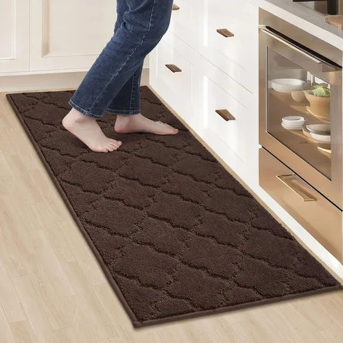 Vista 56 de COSY HOMEER Alfombras suaves de cocina [2 piezas] para el frente del fregadero súper absorbentes, tapetes y tapetes de cocina de 20 x 30 pulgadas/20