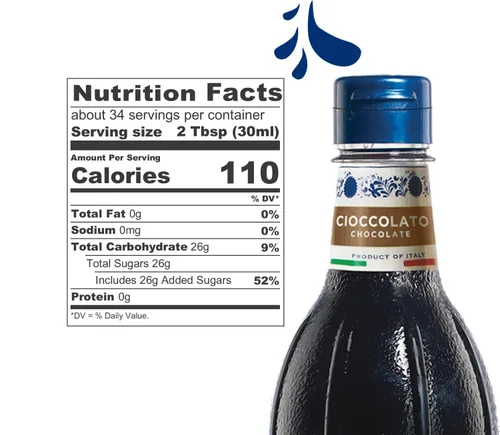 Vista 2 de Fabbri Jarabe aromatizante italiano, chocolate, 33.8oz (1L) Fabricado en Italia
