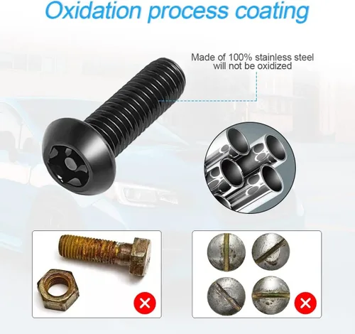 Vista 2 de XINLIYA - Kits de tornillos antirrobo para placa de matrícula - Hardware de montaje de placa de matrícula de acero inoxidable a prueba de óxido