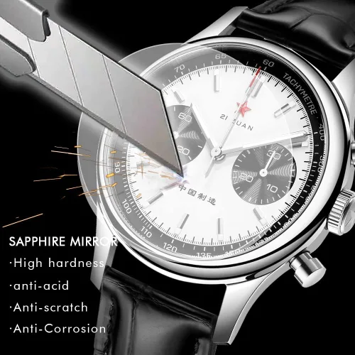 Vista 6 de Men Panda Chronograph 1963 ST1901 Original Movement Manual Winding Luminous Dial 40mm Sapphire Glass Pilots Mechanical Wrist Watch