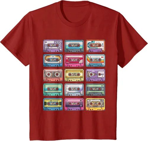 Vista 35 de Vintage Cassette Tapes Collection 80's 90's Music Mixtape T-Shirt Asphalt Grey