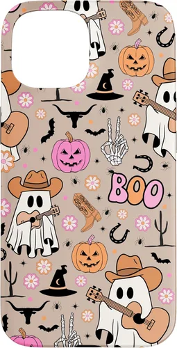 Vista 6 de Funda retro occidental para iPhone 11 Pro Max Fantasma Fantasma Vaquero de Halloween