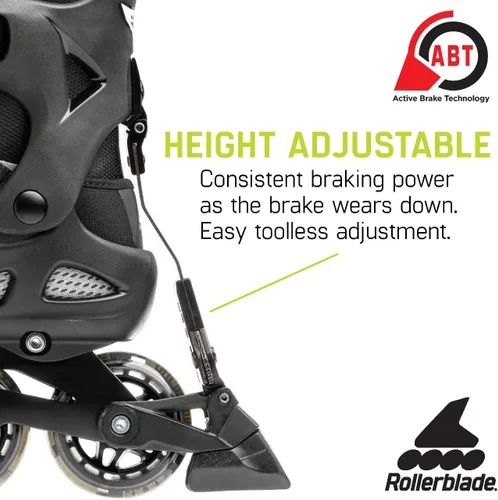 Vista 6 de Rollerblade Macroblade 80 ABT - Patines en línea para hombre, color plateado y amarillo neón, patines en línea de rendimiento