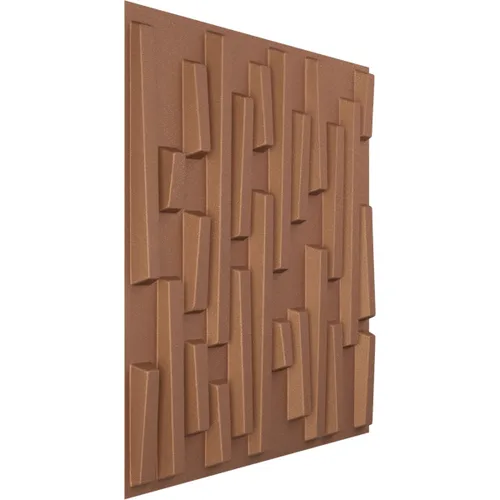 Vista 2 de Ekena Millwork 19 5/8 pulgadas de ancho x 19 5/8 pulgadas de alto, ladrillo escalonado EnduraWall decorativo 3D, cobre envejecido
