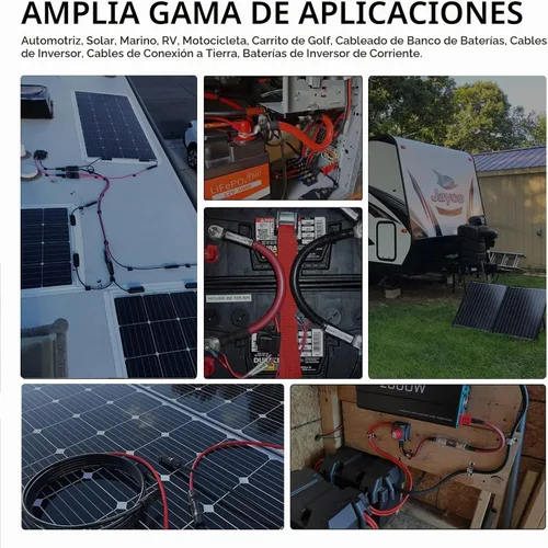 Vista 5 de Cable de extensión solar 10AWG de 10 pies rojo y negro, ambos extremos con conectores solares universales Plug & Play Cable fotovoltaico