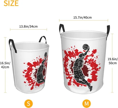 Vista 3 de Cestas de almacenamiento deportivas geniales y plegables para niños y hombres, cestas de almacenamiento grandes para ropa sucia de baloncesto
