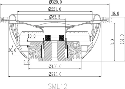 Vista 6 de Sundown Audio SML-12-D4_Par de subwoofers poco profundos de 12" 500W 4-Ohm