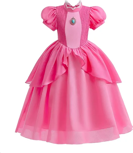 Vista 2 de Disfraz de princesa para niñas, cumpleaños, Halloween, Navidad, cosplay con accesorios ricos de 3 a 10 años