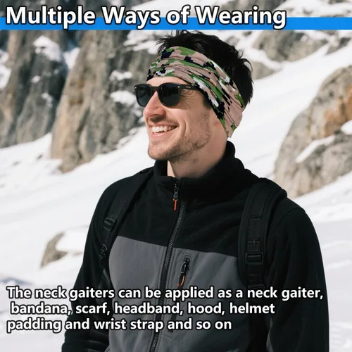 Vista 5 de 12 polainas refrescantes para el cuello para hombres y mujeres, transpirables, protección solar, bandanas para el cuello