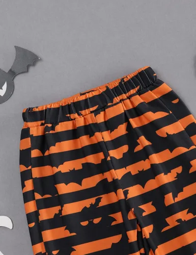 Vista 5 de Sudadera con capucha para bebé niño de Halloween, sudadera con capucha y estampado de murciélagos, ropa de Halloween para bebé, 6 meses-3 años