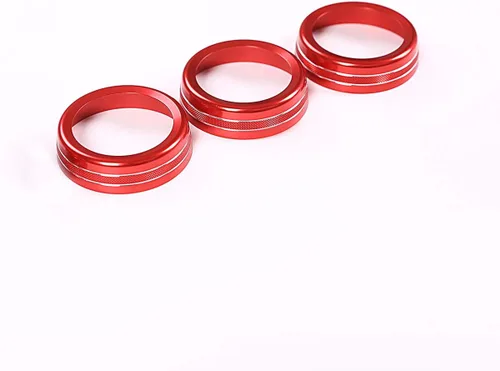 Vista 6 de YIWANG Aluminum Alloy Air Conditioning Knobs Audio Circle Trim 3Pcs For Land Rover Range Rover Vogue L405 2013-2017 Auto Accessories (Red)