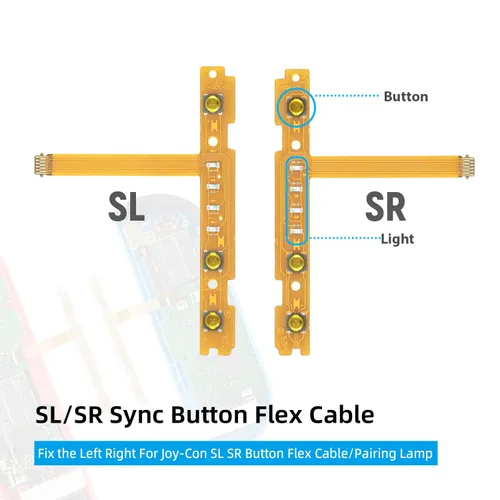 Vista 4 de Wigearss Replacement SL SR Left Right Button Flex Cable for Nintendo SwitchSwitch OLED Joy-Con Controllers Repair Spare Parts with Y-Screwdriver &