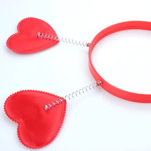 Vista 6 de 2 diademas de corazón para el día de San Valentín, diadema de amor, diadema de corazón rojo, bandas para el cabello para mujer, disfraz