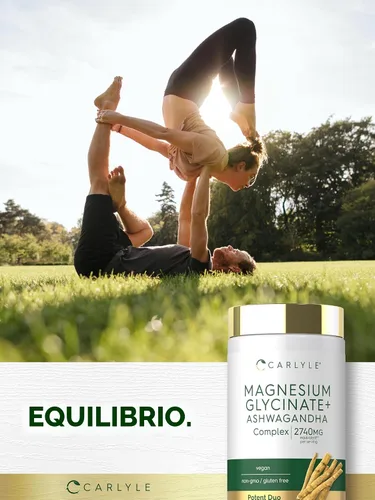 Vista 6 de Carlyle Glicinato de Magnesio con Ashwagandha 120 Cápsulas Vegetarianas