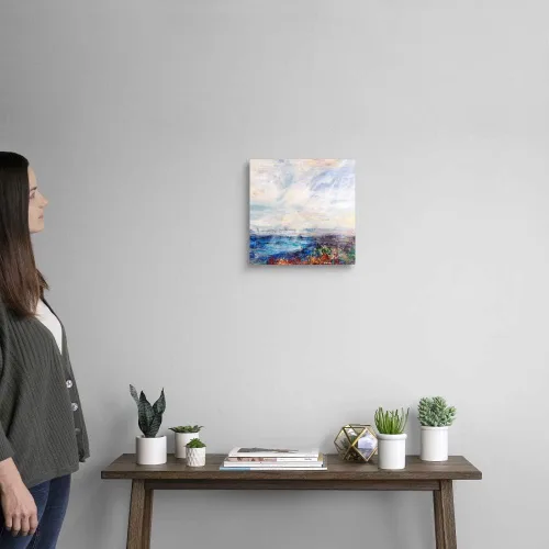 Vista 2 de GREATBIGCANVAS Angel Sky Pathway II Canvas Wall Art Print, Home Decor Artwork, 12"x12"x1.5