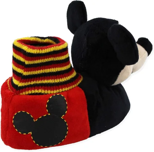 Vista 3 de Disney Mickey Mouse - Pantuflas de felpa 3D para niños pequeños