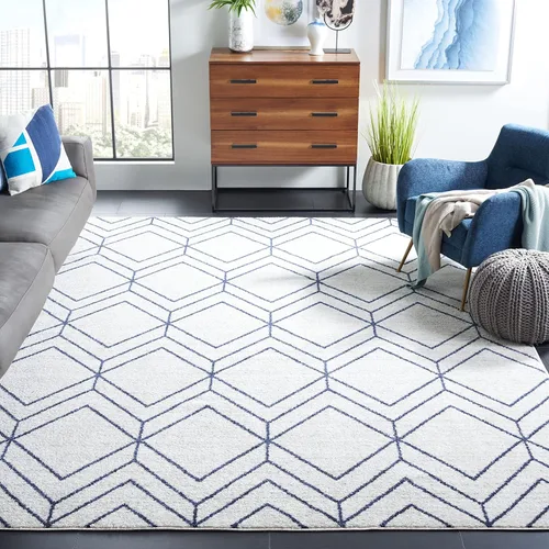 Vista 20 de SAFAVIEH Adirondack Collection - Alfombra decorativa, 2 x 3 pies, color negro y marfil, diseño geométrico moderno, no desprende pelusa y de fácil
