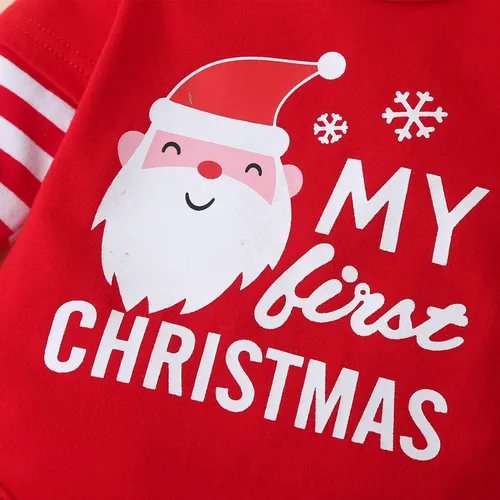 Vista 5 de Fullfamous Conjunto de mameluco y pantalón de 3 piezas con volantes de manga larga para bebé niña christmas 1