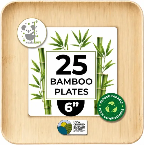 Vista 11 de KoalaLove - Platos de bambú desechables de hoja de palma de 2.5 pulgadas, platos compostables biodegradables, la mejor alternativa a los platos