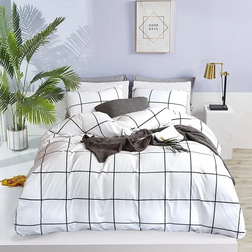 Vista 25 de Wellboo - Juego de edredón de tamaño matrimonial, ropa de cama de color gris gradiente sólido, gris plateado, gris claro, modernos, simples, blancos