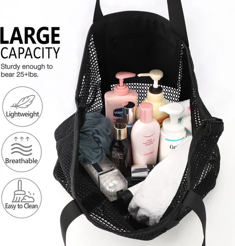 Vista 6 de hatisan Bolsa de playa de malla, bolsas de playa mejoradas para mujer, bolsa de malla, bolsa hobo, accesorios de playa
