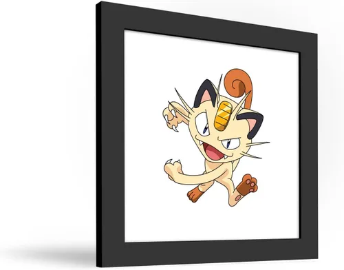 Vista 2 de Trends International Gallery Pops Pokemon - Póster de pared de Meowth, 12 x 12 pulgadas, versión enmarcada en negro