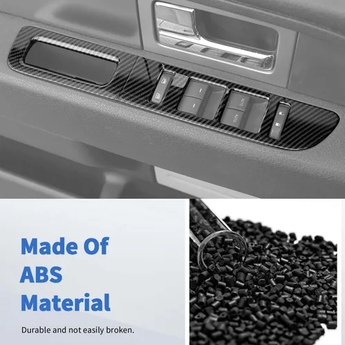 Vista 7 de JeCar Cubierta de panel de interruptor de elevación de ventana de fibra de carbono para Ford F150 Raptor 2009-2014 Accesorios interiores