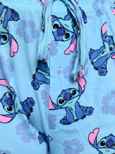 Vista 3 de Disney Pantalones de descanso para mujer Stitch AOP Pantalones de pijama azul