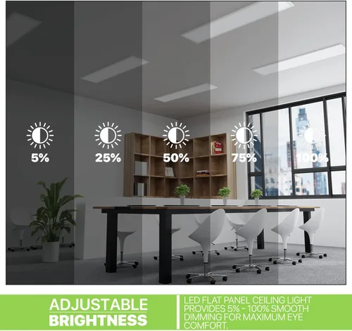 Vista 4 de Magshion Panel de luz LED 1 x 4, luz de techo empotrada regulable 36/40/50W y 3000K/4000K/5000K temperaturas de color seleccionables, lámpara