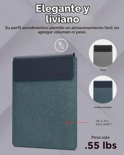Vista 2 de Lenovo Funda Delgada para Portátil de 14 Pulgadas para Notebook/Tablet - Compatible con MacBook Air/Pro - Funda Ligera Ecológica con Bolsillo