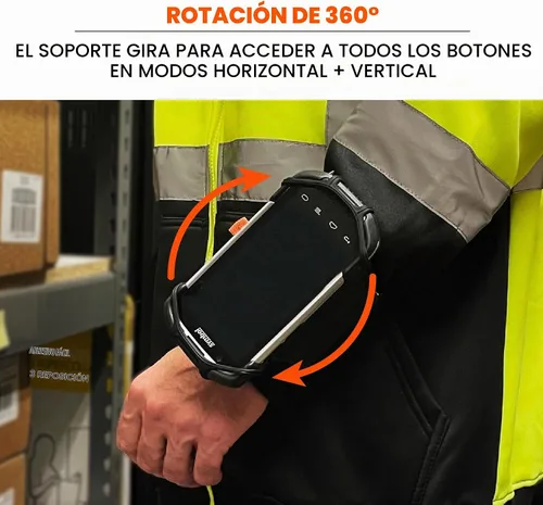 Vista 4 de Ergodyne Squids 5545 - Brazalete para escáner de pulsera, ajustable para teléfonos, escáneres, computadoras móviles, PDA