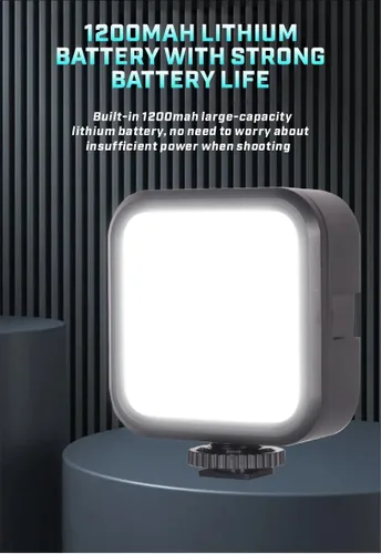 Vista 3 de Versión de nivel de entrada luz LED magnética, 96 LED RGB pequeño clip en panel de luz, 2000mAh 3000K-6000K CRI80+, 3 zapatos fríos 1/4 "rosca