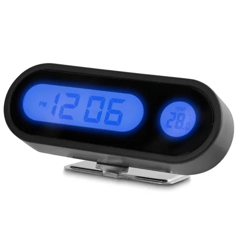 Vista 9 de Reloj de tiempo de coche Termómetro de coche Smart LED Digital Display Termómetro electrónico con retroiluminación
