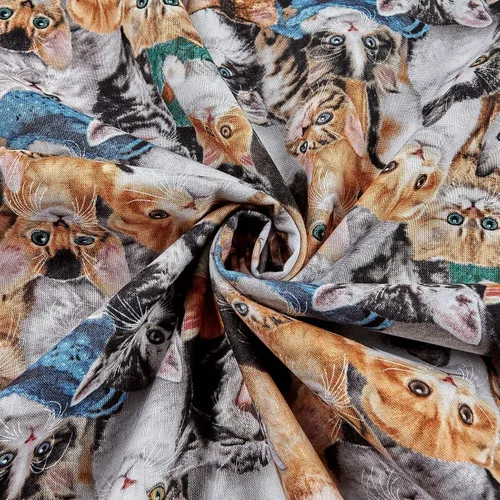Vista 4 de Gatos empacados para razas de gatos, tela por yarda