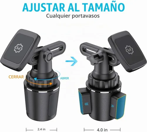 Vista 7 de Soporte magnético para teléfono - Soporte universal para automóvil con base ajustable y brazo extensible, compatible con todos los teléfonos