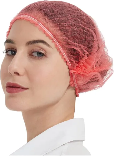 Vista 9 de ProtectX Paquete de 100 redes desechables negras para el cabello, cubierta elástica para la cabeza, gorras Bouffant, cubierta de cabeza