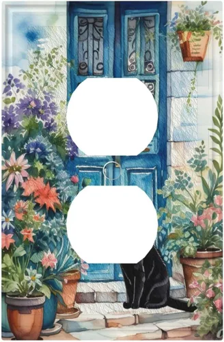 Vista 33 de Cubiertas de Interruptor de Luz Artísticas Decorativas Boho Figura Abstracta Interruptor de Pared Único Placa de Interruptor Decorativo Placa