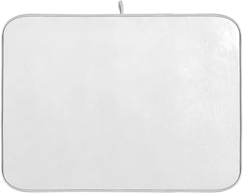 Vista 26 de Tapete de secado de platos pequeño beige XL para platos, accesorios de cocina, mostrador de microfibra, escurridor de platos, resistente al calor