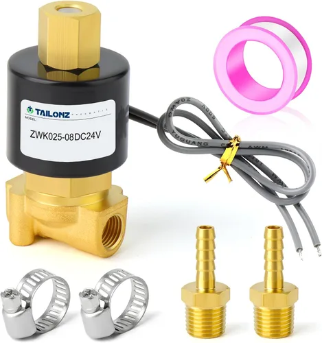 Vista 14 de TAILONZ PNEUMATIC Válvula electromagnética eléctrica de latón de 1 pulgada NPT DC12V 2W-250-25 agua normalmente cerrada, aire, diesel