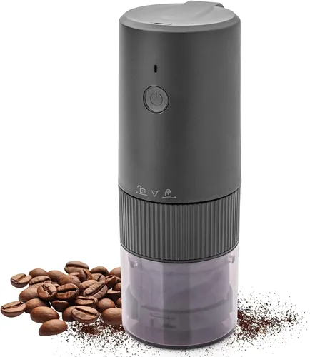 Vista 7 de Molinillo de café portátil, molinillo de café eléctrico para rebabas, molinillo de café inalámbrico para viajes, camping, hogar y oficina (blanco)