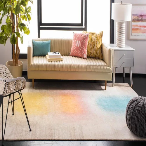 Vista 19 de SAFAVIEH Tahoe Shag Collection - Alfombra de área de 2 x 7 pies, color gris, diseño geométrico, felpa de 1.2 pulgadas de grosor, ideal para zonas